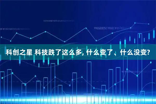 科创之星 科技跌了这么多, 什么变了、什么没变?